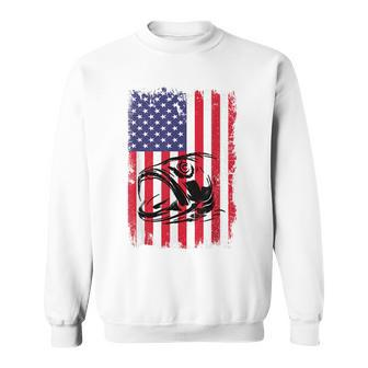 Fishing American Flag Vintage Usa Bass Fisherman V4 Sweatshirt - Thegiftio UK