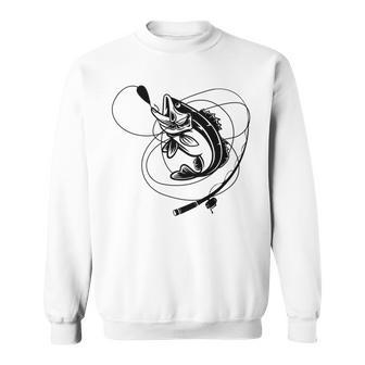 Fishing Bass Sticker Sweatshirt | Favorety