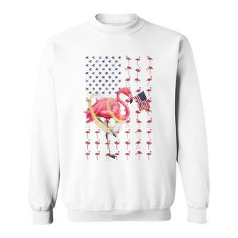 Flamingo American Usa Flag 4Th Of July Patriotic Funny Sweatshirt - Seseable