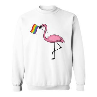 Flamingo Lgbt Flag Cool Gay Rights Supporters Gift Sweatshirt | Mazezy