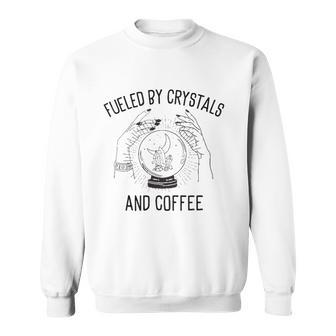 Fueled By Crystals And Coffee Witch Spells Chakra Sweatshirt | Mazezy