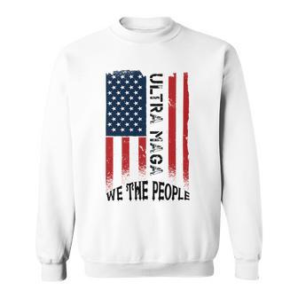 Funny Ultra Maga Vintage American Flag Ultramaga Retro Sweatshirt | Favorety AU