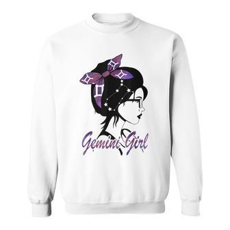 Gemini Girl Birthday Gemini Woman Zodiac Sign Sweatshirt - Seseable