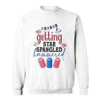 Getting Star Spangle Hammered America Western 4Th Of July Sweatshirt - Seseable