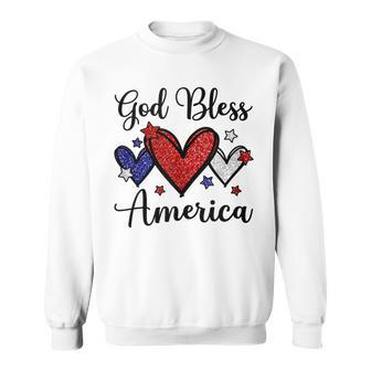 God Bless America Patriotic 4Th Of July Motif For Christians Sweatshirt - Seseable