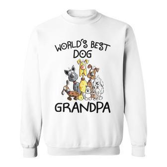Grandpa Gift Worlds Best Dog Grandpa Sweatshirt - Seseable