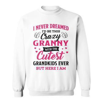 Granny Grandma Gift I Never Dreamed I’D Be This Crazy Granny Sweatshirt - Seseable