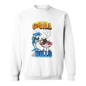 Grill The Bills Dolphin Chef Best Buffalo Burgers And Wings Sweatshirt | Mazezy