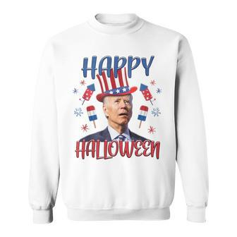 Halloween Funny Happy 4Th Of July Anti Joe Biden Men Women Sweatshirt - Seseable
