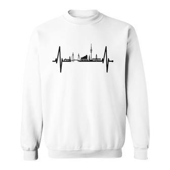 Hamburg Skyline Heartbeat Germany Lover I Love Hamburg Sweatshirt | Mazezy CA