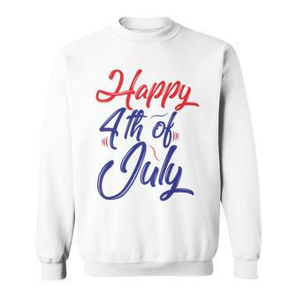 Happy 4Th Of July Dark Red Blue Text Sweatshirt | Favorety DE