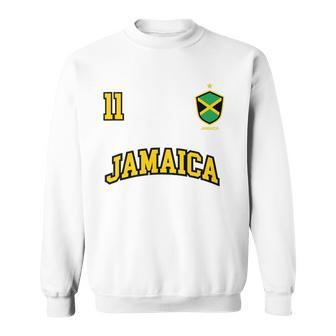 Jamaica Number 11 Soccer Team Sports Jamaican Flag Sweatshirt - Thegiftio UK