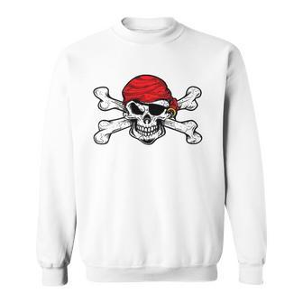 Jolly Roger Pirate Skull And Crossbones Flag Sweatshirt | Mazezy