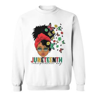 Junenth Is My Independence Day Black Queen And Butterfly  Sweatshirt