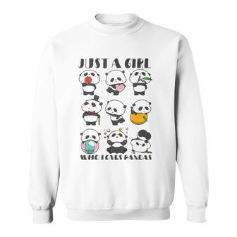 Just A Girl Who Loves Pandas For Women Lover Panda Sweatshirt | Mazezy
