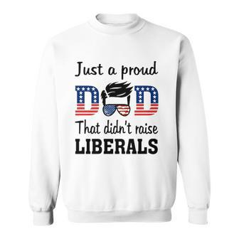 Just A Proud Dad That Didnt Raise Liberals 4Th Of July American Flag Sweatshirt | Mazezy