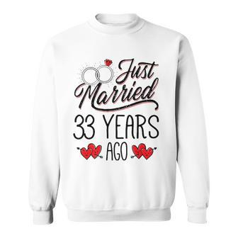 Just Married 33 Years Ago Funny Couple 33Rd Anniversary Gift Sweatshirt | Mazezy
