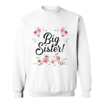Kids Cute Big Sister Floral Design Toddler Girl Sweatshirt | Mazezy