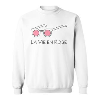 La Vie En Rose Pink Glasses Sweatshirt | Mazezy