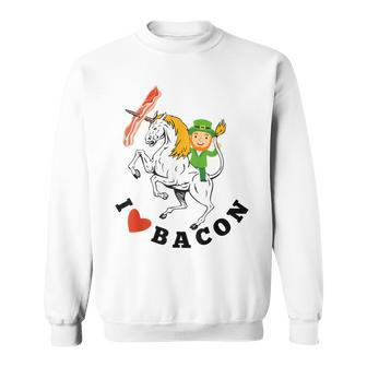Leprechaun Writing Unicorn Hunting Bacon Sweatshirt - Thegiftio UK