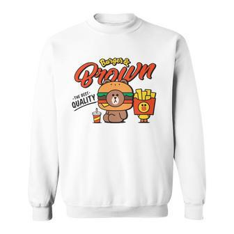 Line Friends Burger & Brown Sweatshirt | Mazezy