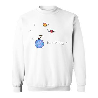 Little Prince Space Cow On Planets Color Options Available Sweatshirt - Thegiftio UK