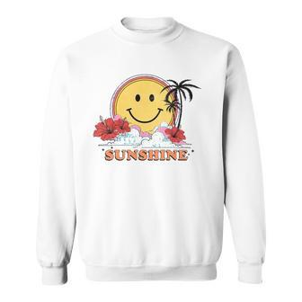 Live In The Sunshine Womens Summer Sunshine Happy Sun Smile Sweatshirt | Mazezy