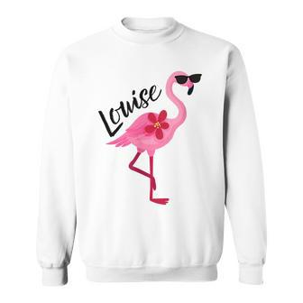 Louise Pink Flamingo Sunglasses Cute Matching Best Friends Sweatshirt - Thegiftio UK