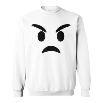 Mad Smiley Face Emoticon Funny Sarcastic Novelty Sweatshirt - Thegiftio UK