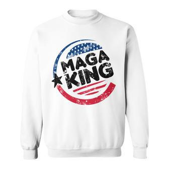 Maga King American Flag Red Blue Usa Lover Gift Sweatshirt - Monsterry UK