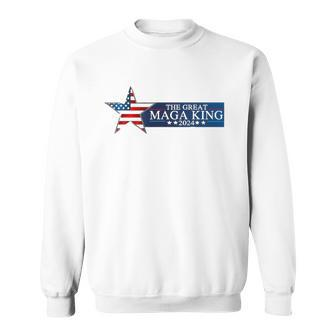 Mega King Usa Flag Proud Ultra Maga Trump 2024 Trump Support Sweatshirt | Mazezy