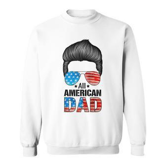 Mens All American Dad 4Th Of July Fathers Day Beard Mens Sweatshirt - Seseable