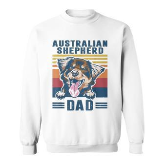 Mens Australian Shepherd Dad Father Retro Australian Shepherd Sweatshirt | Mazezy