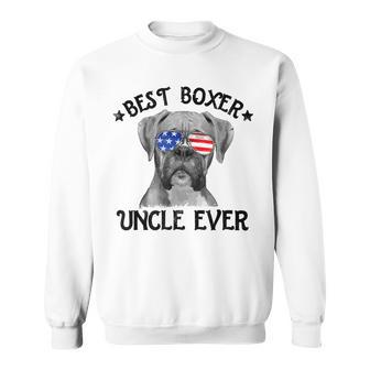 Mens Best Boxer Uncle Ever Dog Dad American Flag 4Th Of July Sweatshirt - Seseable