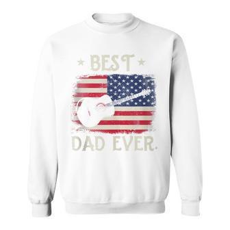 Mens Best Dad Ever Guitar 4Th Of July American Flag Sweatshirt - Seseable