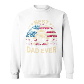 Mens Best Firefighter Dad Ever 4Th Of July American Flag Sweatshirt - Seseable