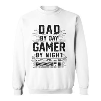Mens Dad By Day Gamer By Night Funny Fathers Day Gaming Gift Sweatshirt | Mazezy