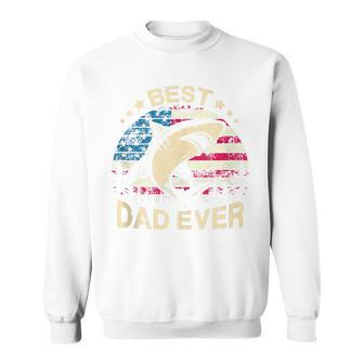 Mens Daddy Shark T Best Dad Papa Ever 4Th Of July Father Sweatshirt - Seseable