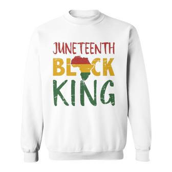 Mens Juneteenth Black King In African Flag Colors For Afro Pride Sweatshirt | Mazezy