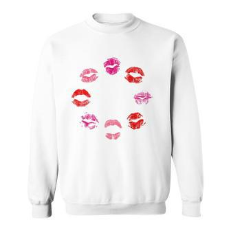 Mens Kiss Lipstick Print Lip Design Makeup Cute And Trendy Design Sweatshirt - Thegiftio UK