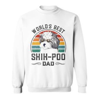 Mens Worlds Best Shih Poo Dad Vintage Dog Dad Sweatshirt - Thegiftio UK