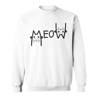 Meow Cat Mom Cat Lover Women Cat Lover Sweatshirt - Thegiftio UK