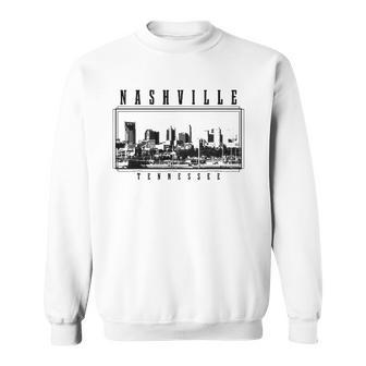 Nashville Tennessee Vintage Skyline Country Music City Sweatshirt | Mazezy