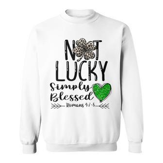 Not Lucky Simply Blessed St Patricks Leopard Christian Sweatshirt - Thegiftio UK