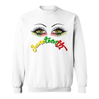 Official Bright Eyes Juneteenth African American Eye Black Flag Sweatshirt | Favorety AU