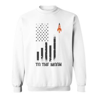 Official To The Moon Distressed Us Flag Stock Market Amc Gme Investor Cryptocurrency Investor Funny Sweatshirt | Favorety AU