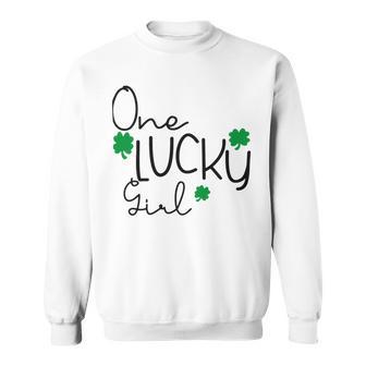 One Lucky Girl Funny St Patrick Day Sweatshirt | Favorety CA