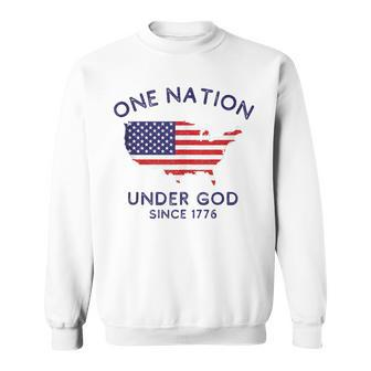One Nation Under God Since 1776 Patriotic American July 4Th Sweatshirt - Seseable