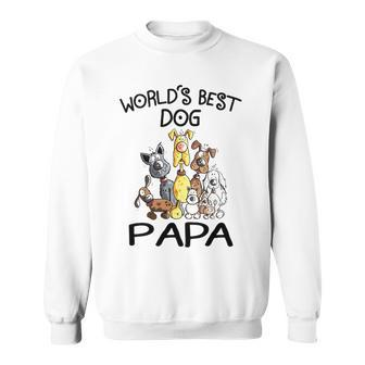 Papa Grandpa Gift Worlds Best Dog Papa Sweatshirt - Seseable