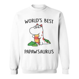 Papaw Grandpa Gift Worlds Best Papawsaurus Sweatshirt - Seseable